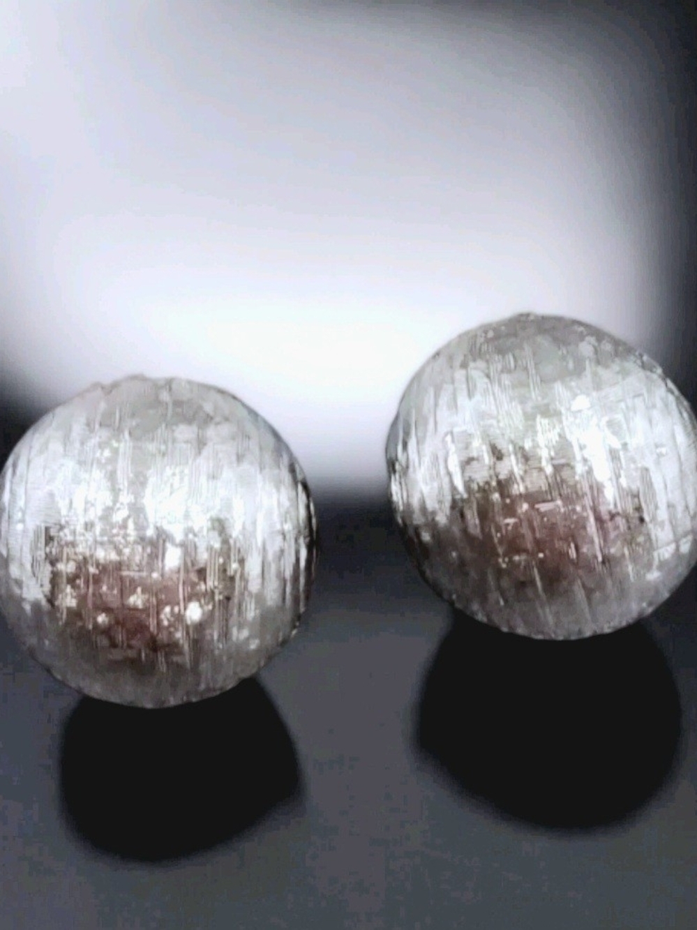Vintage Monet Silver Tone Textured Round Clip On Earrings